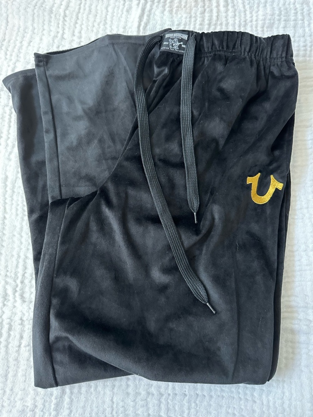 True Religion Black Velour straight-Leg Sweatpants - Picture 13 of 13